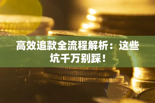 武汉高效追款全流程解析：这些坑千万别踩！